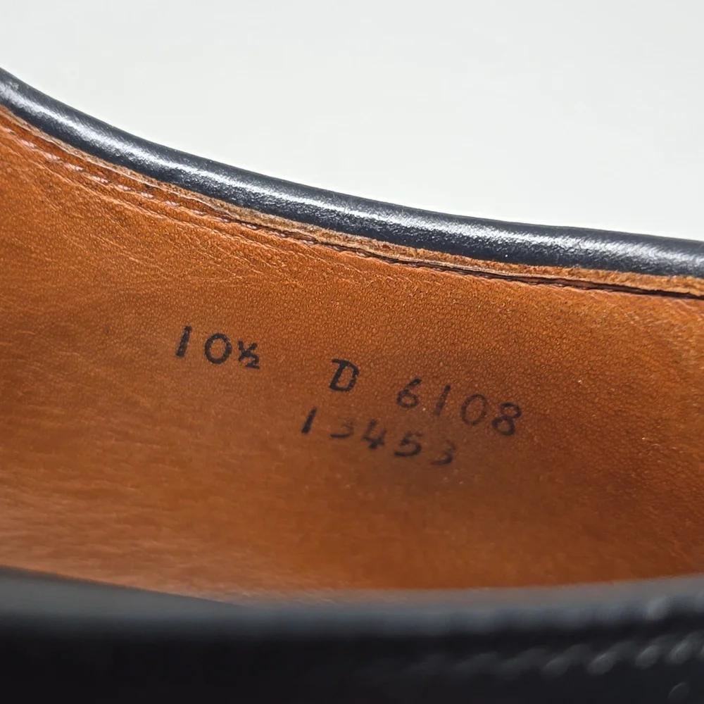 Allen Edmonds Quinton Wingtip Black Leather Oxfords Men's Size 10.5D